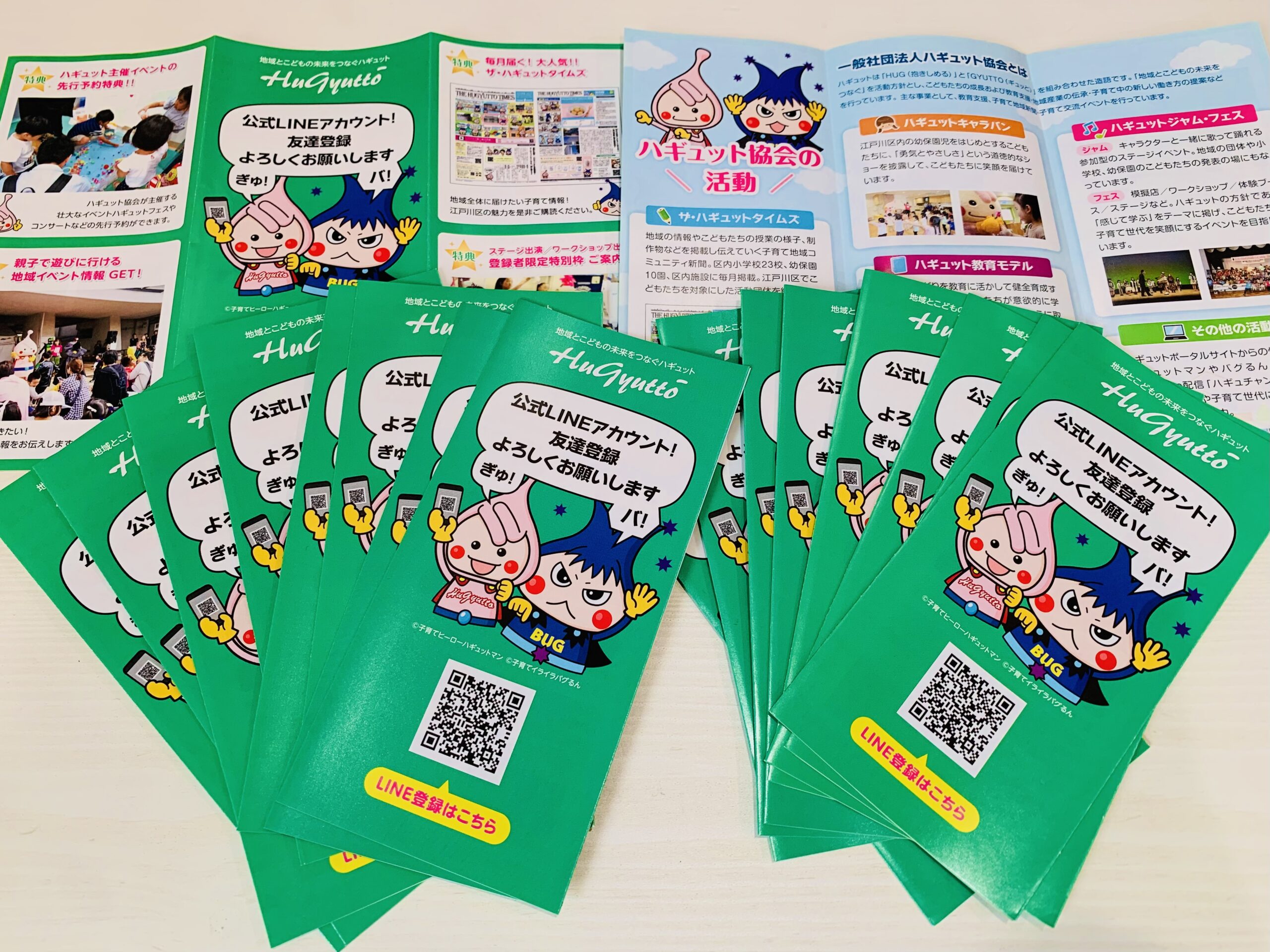 小松菜カラーのハギュットPR用リーフレットが完成！！
